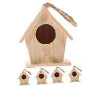 CORHAD Lot de 5 Mini-nids d'oiseaux Suspendus en Bois, Maison Artificielle Décorative, Accessoires pour Jardin Extérieur, Décoration Pendante pour Animaux, Usage Couleur Aléatoire