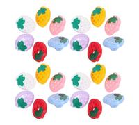 CORHAD Lot de 60 Boutons en Résine Décoratifs Multicolores pour Couture et Loisirs Créatifs Boutons pour Vêtements Garçon et Filles Motifs Fraise Assortiment Blanc Rose Jaune