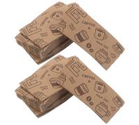 CORHAD Manchons en Papier Kraft Ondulé pour Tasse 280-500 Ml, Protection la Chaleur et Isolation Thermique, Lot de 50 pour Bureau et Maison