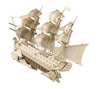 CORHAD Maquette Bateau Pirate en Bois à Construire, Kit de Bricolage pour Adultes, Puzzle 3D de Bateau Ancien, Décoration Nautique pour Moments de Détente en Salon