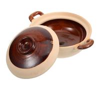 CORHAD Marmite en Argile 500ml pour Cuisson la Maison Couvercle, Conduction Thermique Uniforme, Résistante aux Chocs, pour Mijoté et Soupe Braisée