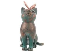 CORHAD Mini Figurine Chat Curieux avec Résine Décoration Adorable pour Intérieur et Extérieur Statue de Chat Miniature pour Bureau et Étagère Idée Cadeau