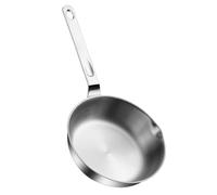 CORHAD Mini Poêle à Frire Fond Plat avec Bec Verseur en Acier Inoxydable Portable et Facile à Nettoyer, pour Camping et Petites Cuisines