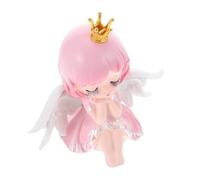 CORHAD Miniature Décoration Gâteau Ange Fille Résine Rose Ornement Gâteau Anniversaire Figurine Fée pour Bureau Fêtes et