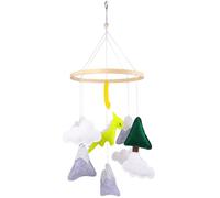 CORHAD Mobile Lit Dinosaure en Feutre et Bois, Jouet Éducatif et Apaisant pour Bébé, Décoration Chambre Garçon et Filles Carillon Suspendu Cartoon