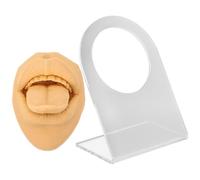 CORHAD Modèle de Visage Design Unique et Esthétique Flexible en Silicone pour Pratique Piercing la Langue avec Support Ensemble 1 Set pour Entraînement Réaliste