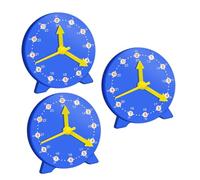 CORHAD Modèle D'horloge Pédagogique 10 Cm pour Apprentissage du Temps Garçon et Filles, Aiguilles Mobiles Seconde Détachable, Couleur Bleu Foncé, Lot de 3 Pièces pour Usage Scolaire