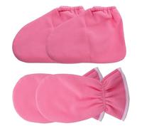 CORHAD Moufles en Flanelle et Polyester Pantoufles Pieds pour Mains en Paraffine et Thermique Léger Couverture Spa Lot de 4 Pièces pour Soin Nourrissant à Domicile