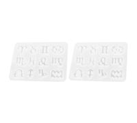 CORHAD Moule à Bijoux Pendentifs en Silicone Réutilisable pour Diy, 2 Pièces, Résistant à L'usure, Modèle 12 Signes du Zodiaque, Création de Pendentifs la Maison