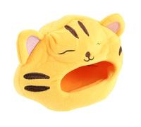 CORHAD Nid Coton pour Petits Animaux Lit Chaud Hiver pour Hamster et Rat Nain Maison Douillette Jaune Forme de Tête de Chat Confortable et Doux pour Cage