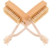 CORHAD Outils de pédicure 2pcs brosse en bambou naturel double-face avec poils durs, nettoyants pour pinceaux à ongles, adaptés à la maison