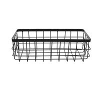 CORHAD Panier De Rangement Mural En Métal Rectangulaire, Noir, 11.22 X 5.31 X 3.94 in, Support De Rangement Pour Salle De Bain, Brosses À Dents Et Dentifrice