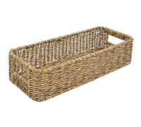 CORHAD Panier de Rangement pour Épices en Plastique Tressé, Couleur Café, Organiseur Multifonction Résistant pour Cuisine et Cadeau, Boîte Rectangulaire pour Baguettes et Fichiers