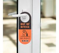 CORHAD Panneau de Porte de Bureau Double Face Orange Panneau « Bienvenue Veuillez Frapper » pour Porte de Bureau Signalétique de Confidentialité pour Salles de Réunion et Espaces de