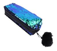 CORHAD Paquet à Fermeture Éclair à Paillettes Style Sirène en Polyester, Trousse à Crayons Scintillante et Légère pour Fille, pour L'école Maquillage