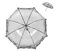 CORHAD Parapluie Transparent Pliant Manuel à Trois Volets Structure en Acier et Design Élégant pour Femmes Usage Quotidien et Mariage
