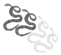 CORHAD Patch de Serpent à Coudre et Repasser, 4 Pièces, Strass en Résine Adhésif, Décoration Polyvalente pour Vêtements et Jeans Quotidien