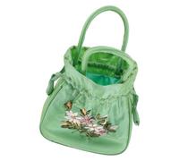 CORHAD Petit Paquet à Main Brodé à Fleurs Vert pour Mariage et Fête | Velours Polyester, Intérieur Spacieux, Usage Polyvalent, Style Élégant et Mode, Format Mini Pratique