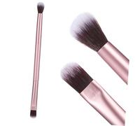 CORHAD Pinceau Maquillage Double Embout pour Paupières Brosse Cosmétique Portable Aluminium Outil Professionnel pour et Définition Finition Mate Dorée