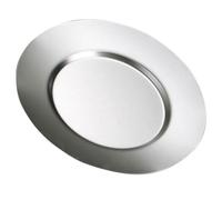 CORHAD Plaque Ronde en Acier Inoxydable Argenté, Résistance Forte la Pression, Peu Sujette la Déformation, pour Barbecue et Pique-niques