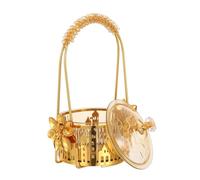 CORHAD Plateau à Bonbons Eid Mubarak avec Couvercle Plateau de Service Décoratif pour Ramadan et Fêtes Islamiques Récipient Solide Plastique et Métal Polyvalent pour Friandises et