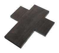 CORHAD Plateau à Pain de Communion Décoration de Table D'église Vintage à Motif de Croix - Centre de Table pour Baptême, Assiette en Bois pour Événements Religieux, Noir