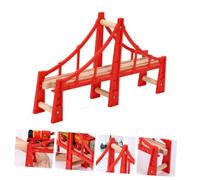 CORHAD Pont de Train Bois Surélevé pour Modélisme Accessoire de Voie Ferrée Compatible DIY pour Garçon Fille Construction Solide Compatible avec Tous Les Rails