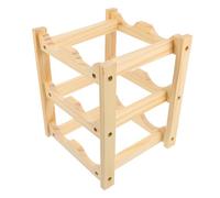 CORHAD Présentoir à Vin en Bois Beige, 3 Niveaux, pour Six Bouteilles | Cuisine et Soirées Cocktails, Structure Compacte, Deux Emplacements par Niveau