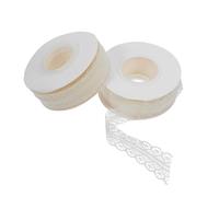 CORHAD Ruban de Dentelle de Fleur Beige Crème 22 M X 2 Rouleaux pour Couture Emballage Présent Décoration Mariage et Loisirs Créatifs Galon Brodé en Nylon Solide pour Travaux Manuels