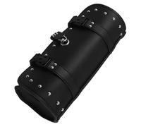 CORHAD Sacoche de Fourche Rétro Cuir PU Imperméable avec Serrure à Combinaison Pochette de Rangement pour Guidon et Sissybar Sacoche Outils Pratique pour Scooter et Vélo Électrique