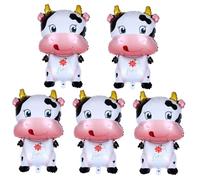 CORHAD Set de Ballons Anniversaire Aluminium Forme Vache Décorations Métalliques pour Fête Thème Année Bœuf