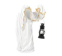 CORHAD Statue de Sorcier Fantôme sans Visage Résine avec Lanterne Lumineuse pour Décoration Intérieure et Extérieure Halloween pour Jardin Table et Fête