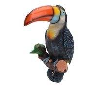 CORHAD Statue Décoration Jardin Perroquet à Grosse Bouche en Résine Noire, Ornement Oiseau Réaliste et Vivant, pour Balcon et Jardin Extérieur
