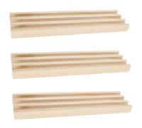 CORHAD Support à Dominos en Bois de Pin Patins Antidérapants Lot de 3 Supports pour Jeu Mexican Train Socle d'Affichage Stable pour Dominos et Cartes de Jeu Accessoire Pratique pour