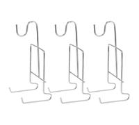 CORHAD Support à Tasses à Café en Fer Argenté 3pcs pour Rangement Solide et Élégant, pour Vitrine ou Meuble Cuisine Moderne