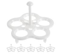 CORHAD Support à Œufs Vapeur 6 Pièces, Grille de Cuisson Multifonction 5 Trous en Matériau Résistant à Haute Température, Compatible Cuiseur et Chaudière pour Cuisson Œufs, Légumes,