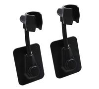 CORHAD Support de Base de Réglable en Abs Noir, Forte Adhérence, Installation Facile sans Perçage, pour Accessoires Salle de Bain à Domicile, Lot de 2 Pièces