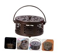 CORHAD Support de Bobine Moustique Fer Rétro avec Poignée Brûleur Anti-feu Portable pour Intérieur Support Spirale Citronnelle et Élégant
