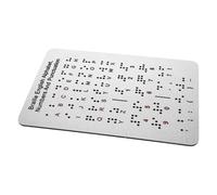CORHAD Tableau de L'alphabet Braille Outil Éducatif Chiffres et Ponctuation en Métal avec Points en Relief pour Apprentissage Braille en Milieu Scolaire pour Garçon et Filles Aveugles