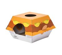 CORHAD Tapis à Griffer pour Chat Burger Lit pour Chat en Carton Ondulé Forme Hamburger Stable Ne Blesse Pas Les Pattes