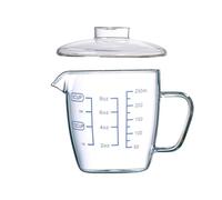 CORHAD Tasse à Lait Verre Double Paroi Résistante la Chaleur 250ml en Verre avec Couvercle pour Boissons Chaudes, pour Banquet et Usage Quotidien