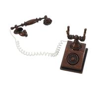 CORHAD Téléphone Miniature Vintage Rotatif pour Maison de Poupée Accessoire Décoratif Rétro Authentique Interactif pour Scènes Miniatures