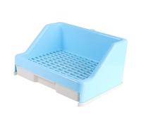 CORHAD Toilette pour Lapin avec Tiroir Antidérapant et Barrière Rehaussée Bac à Litière Spacieux pour et Petits Animaux Installation Facile avec Verrou de Fixation à Lapprentissage des