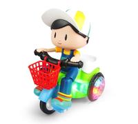 CORHAD Tricycle Jouet Intelligent Garçon et Filles Petit Modèle Plastique Multi-Fonctions Lumières LED pour Jeux D’intérieur et Extérieur sans Piles Couleur Aléatoire
