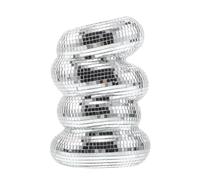 CORHAD Vase Décoratif Miroir Argenté à Spirale Vase Sculptural Abstrait Petit Format Jardinière Disco Boule à Facettes Accessoire Déco pour Salon Bureau ou Table pour Herbes Pampa