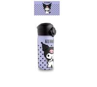 Coriex Bouteille isotherme pour enfant, en acier, décorée, hermétique, BPA Free und freunde Kuromi - Bouteille isotherme en aluminium, 350 ml, blanc gris - différentes couleurs - (noir violet)