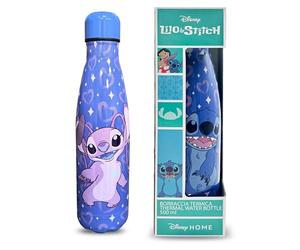 Coriex Stitch Gourde pour enfant - Bouteille isotherme en aluminium sans BPA 500 ml - Isolée - Bouteille d'eau durable - Cœur bleu