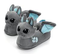 corimori 1847 - (Plusieurs Modèles) Dragon Spark Chaussons Avec Tête D'Animal, Pantoufles Mignonnes En Peluche Polaire, Noir Taille unique 34-44