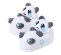 corimori 1847 - (Plusieurs Modèles) Panda Mei Chaussons avec Tête d'animal, Pantoufles Mignonnes en Peluche Polaire, Noir Et Blanc Taille Unique 25-33,5