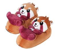 corimori 1847 - (Plusieurs Modèles) Ponva Le Panda Roux Chaussons Avec Tête D'Animal, Pantoufles Mignonnes En Peluche Polaire, Marron Taille Unique 34-44